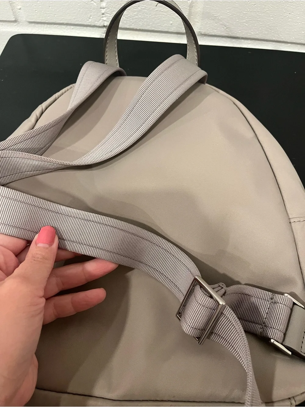 Kate Spade New York Sam Nylon Medium Backpack Beige Taupe Lightweight
